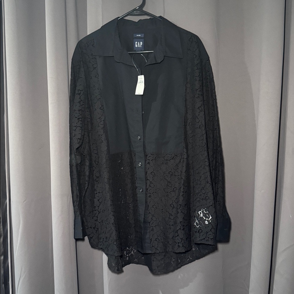 GAP Black Lace Bib “Big Shirt”